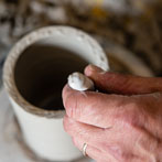 Daniel Boyle at work in his pottery 2019